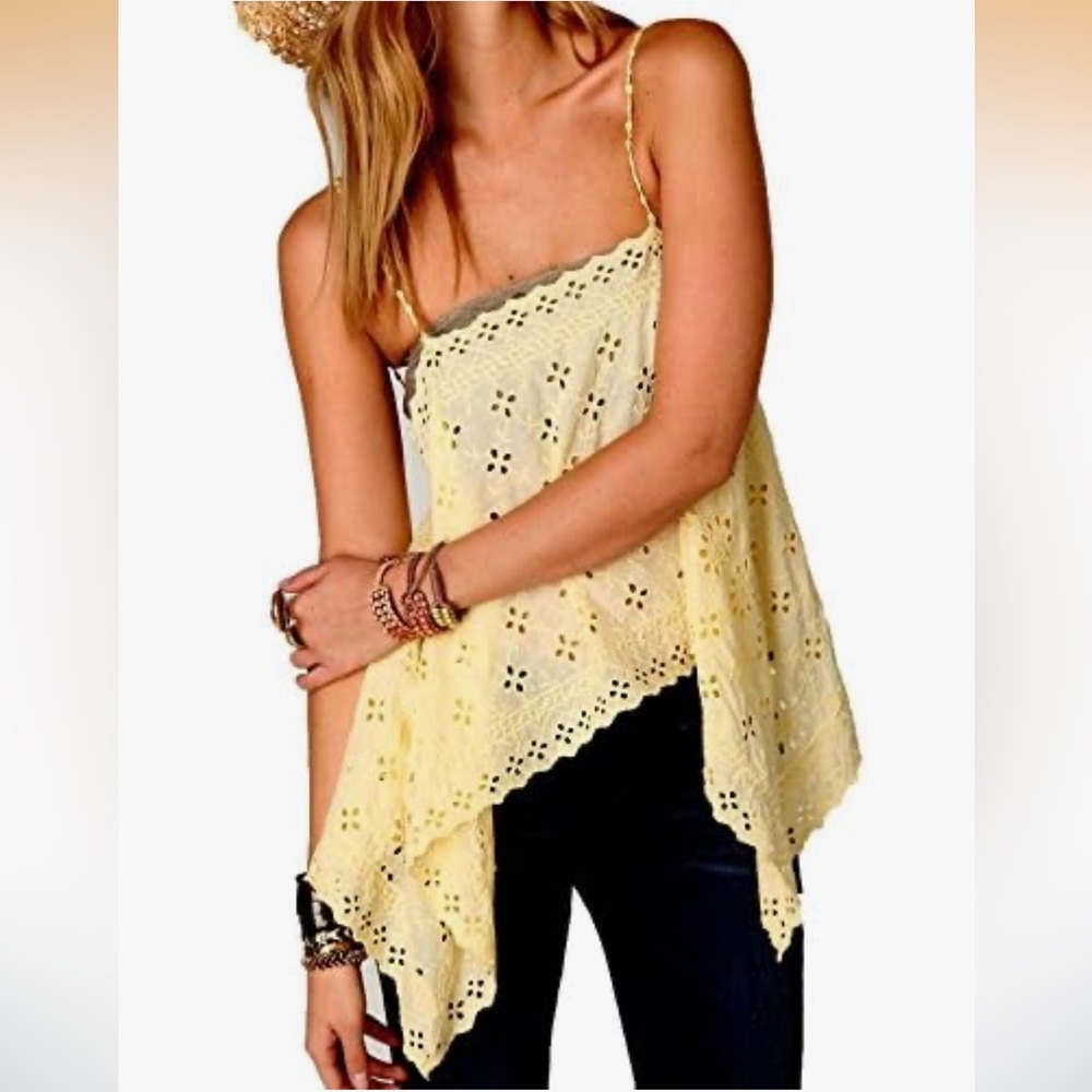 ☀️ Free People New Romantics Wildflower Eyelet Cami - Picture 5 of 6